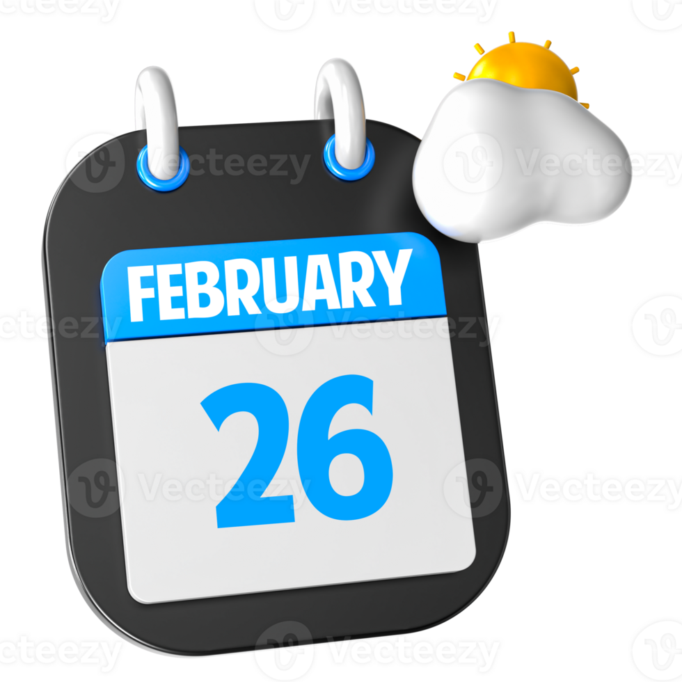 Sunny Weather 3D Illustration February Of Day 26 png