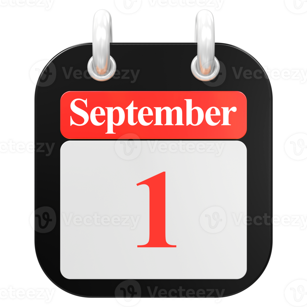 3D Render Of UI Icon September Day 1 png