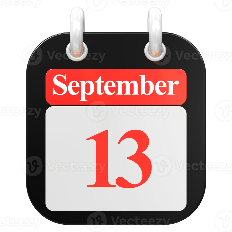 3d hacer de ui icono septiembre día 13 png