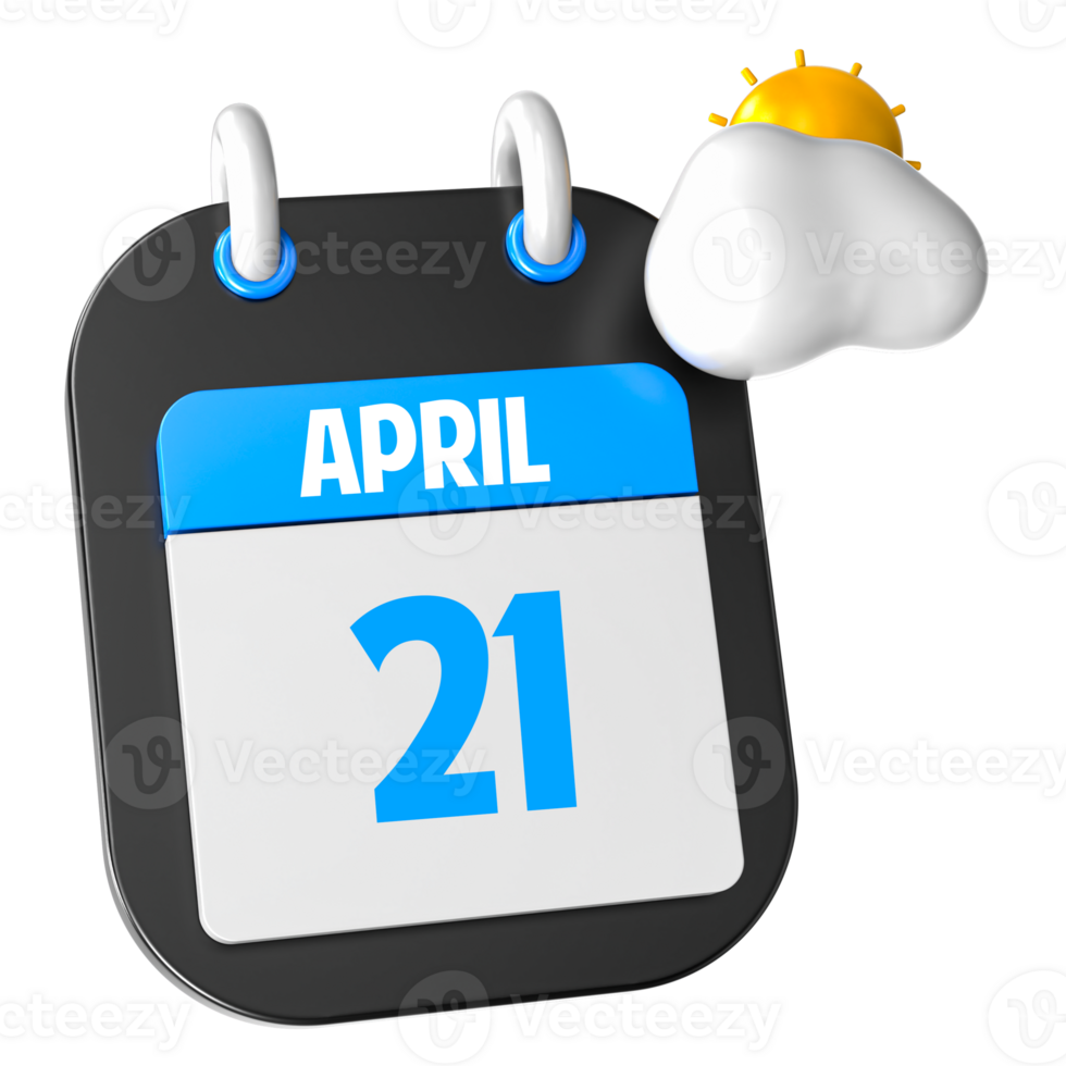 Sunny Weather 3D Illustration April Of Day 21 png