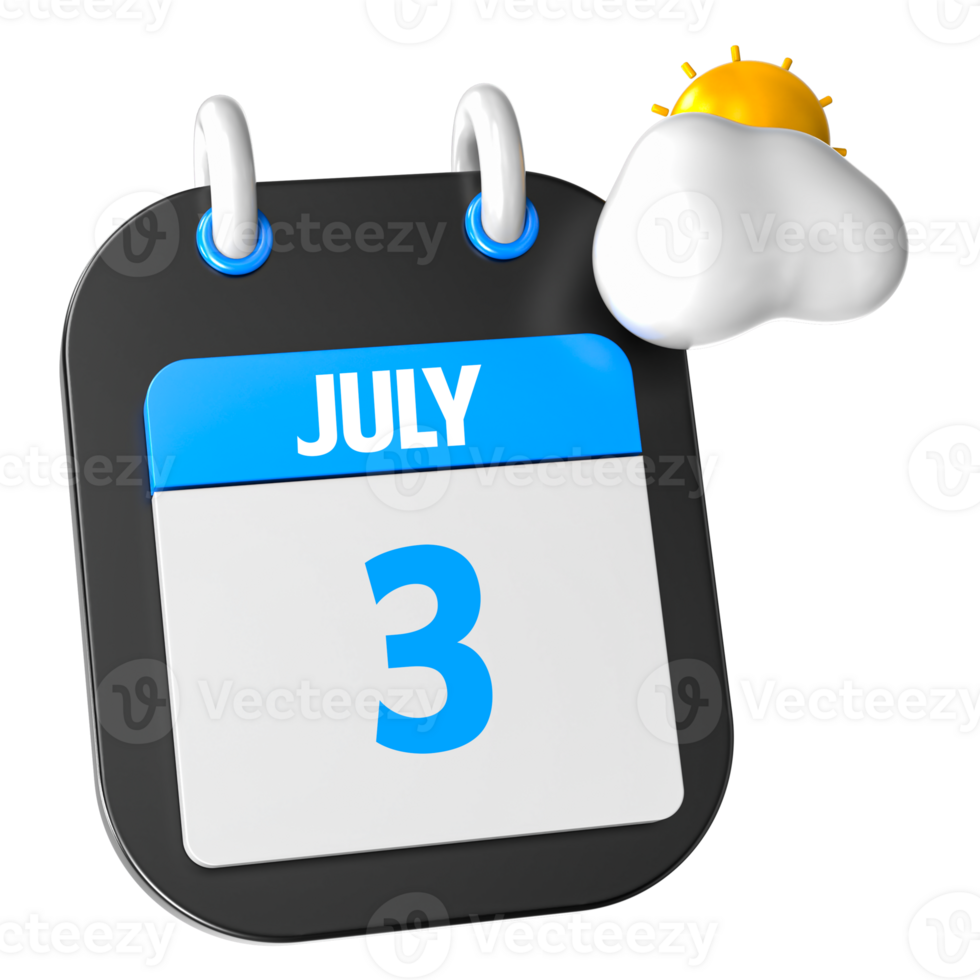 Sunny Weather 3D Illustration July Of Day 3 png