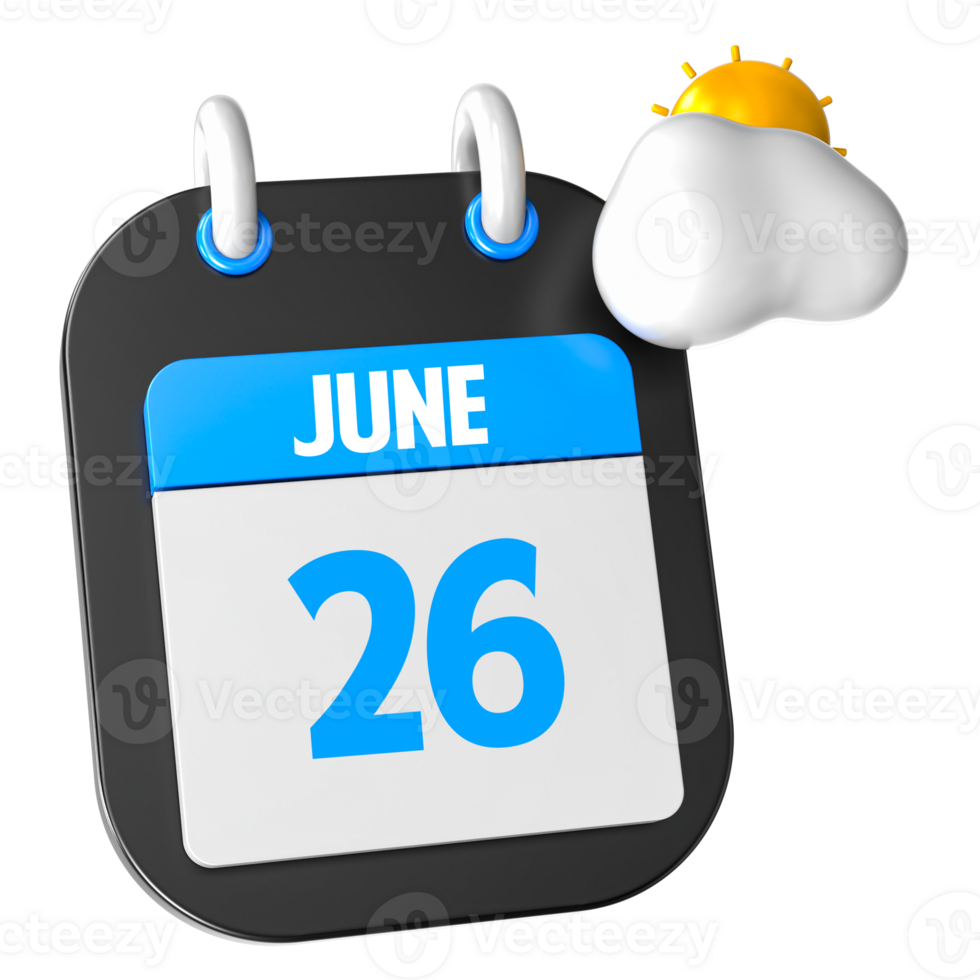 Sunny Weather 3D Illustration June Of Day 26 png