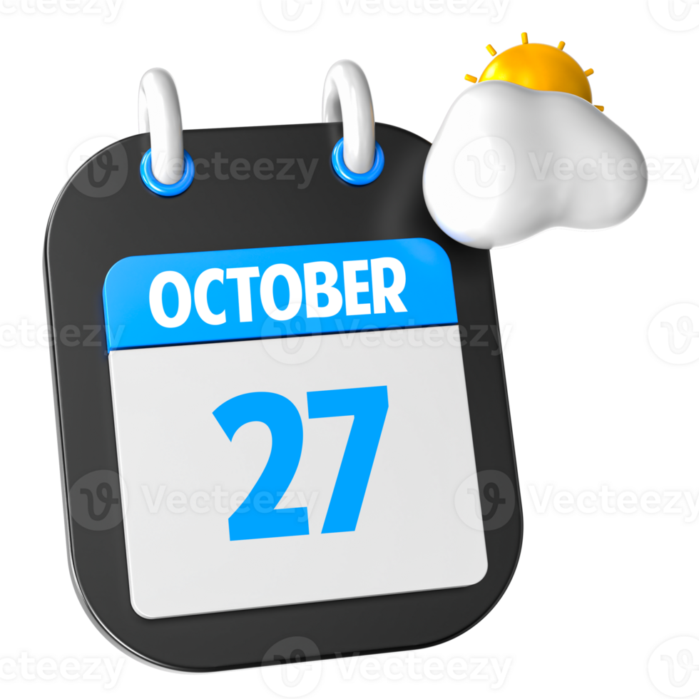 Sunny Weather 3D Illustration October Of Day 27 png