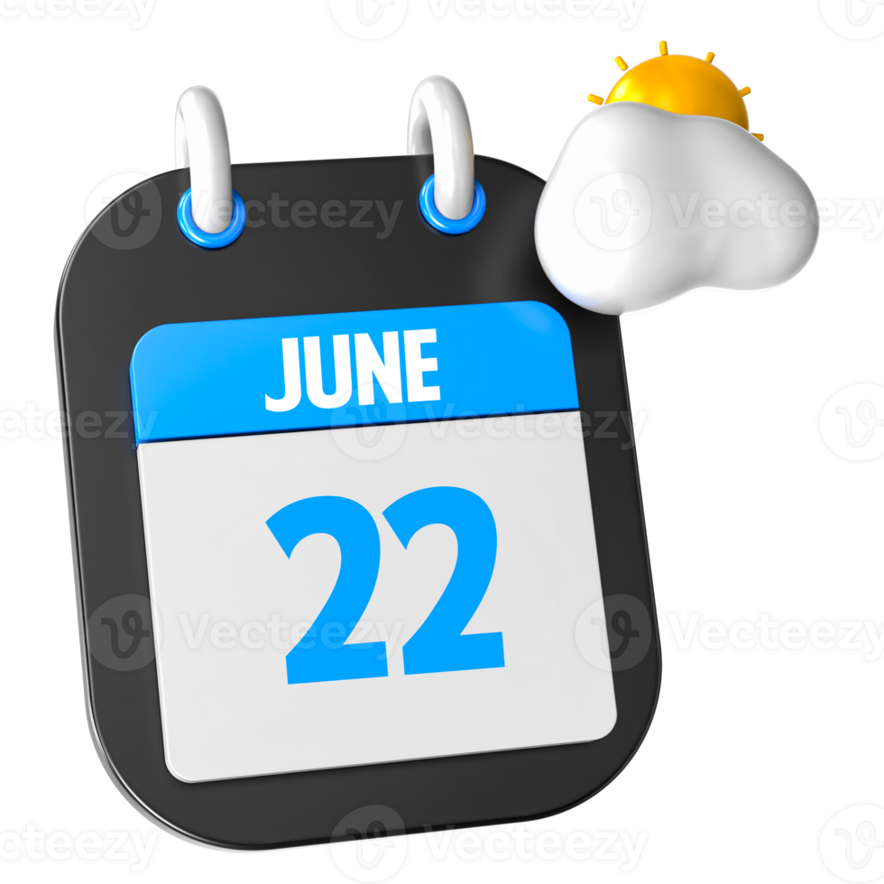 Sunny Weather 3D Illustration June Of Day 22 png