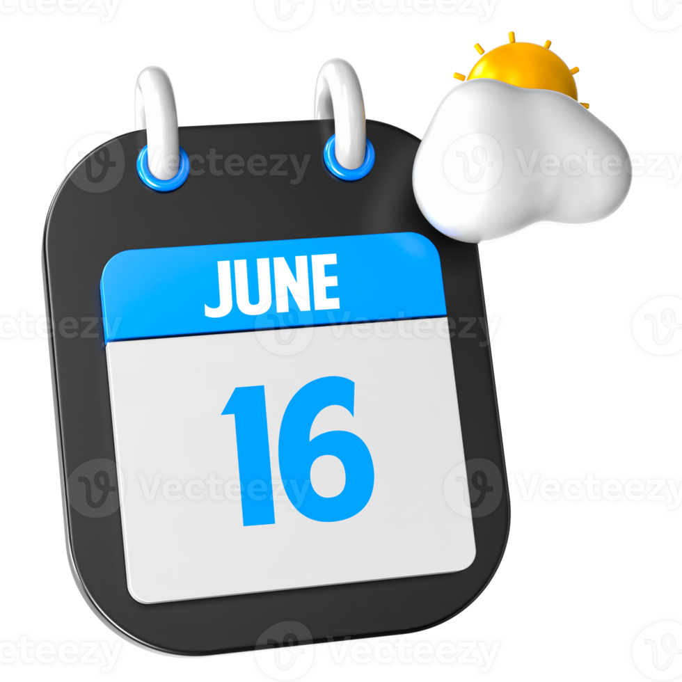 Sunny Weather 3D Illustration June Of Day 16 png