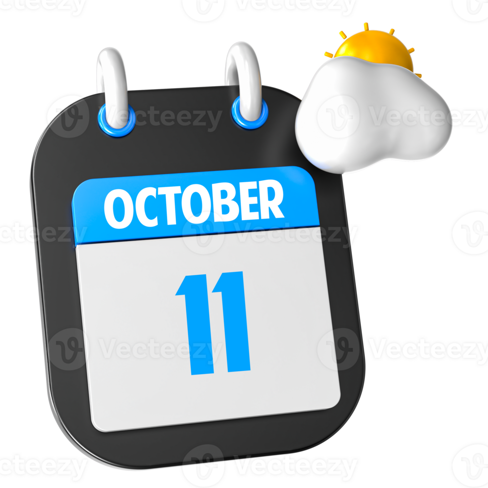 Sunny Weather 3D Illustration October Of Day 11 png
