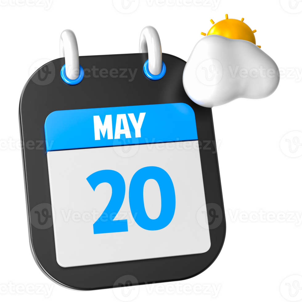 Sunny Weather 3D Illustration May Of Day 20 png
