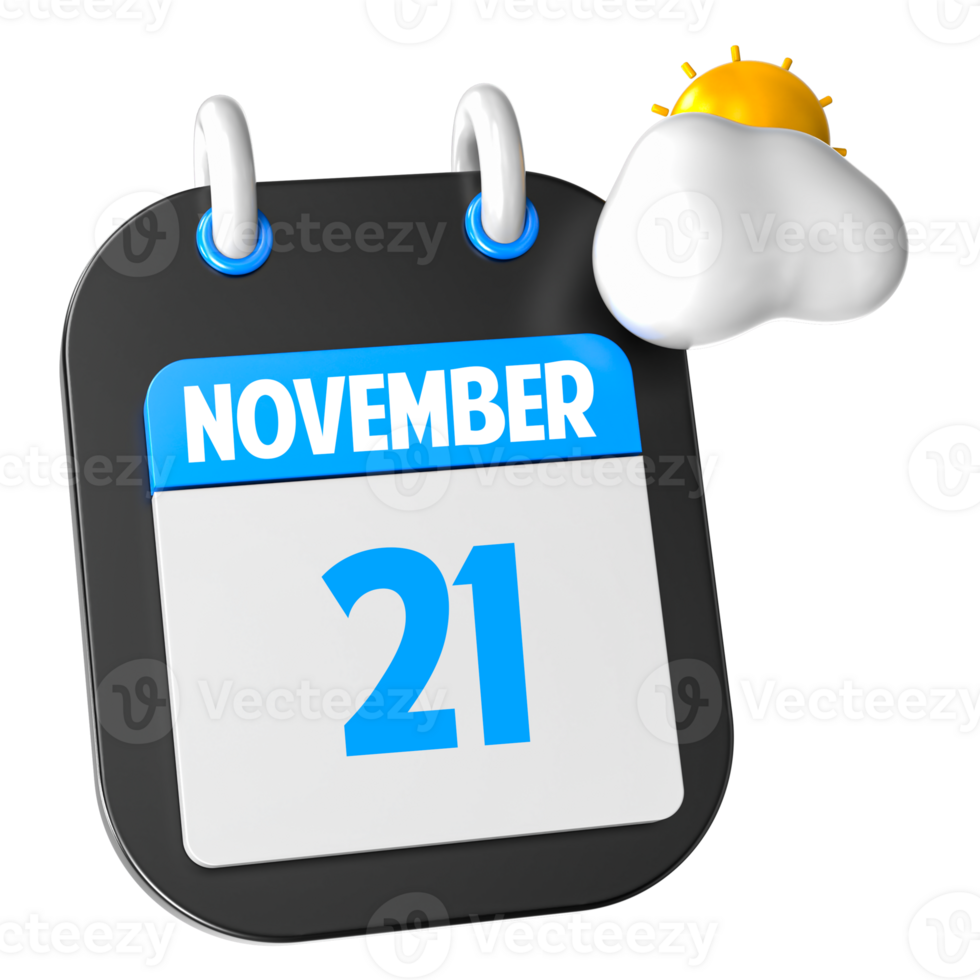 Sunny Weather 3D Illustration November Of Day 21 png