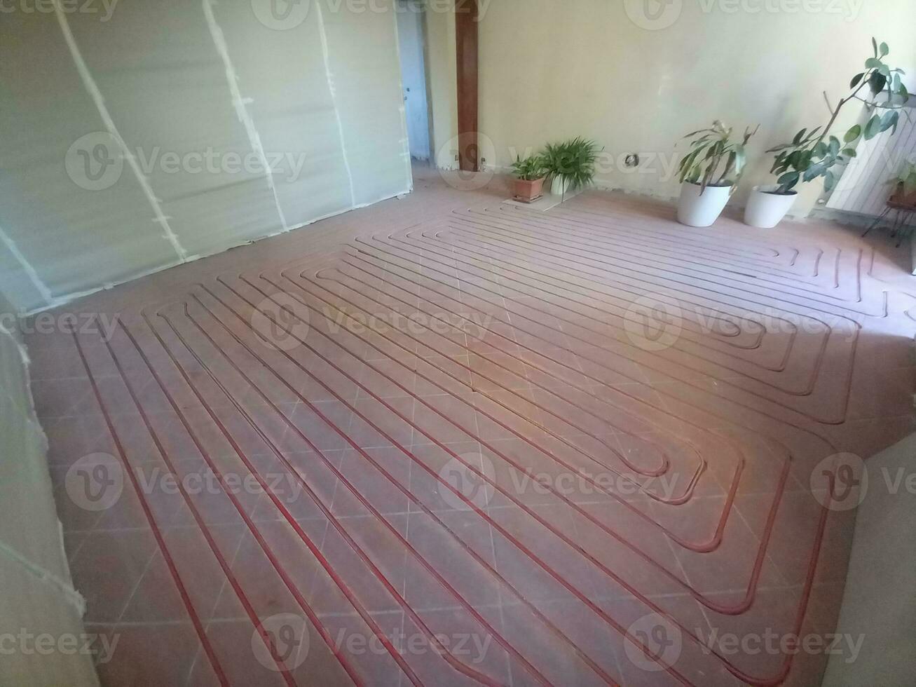 underfloor radiant heating and cooling construction photo