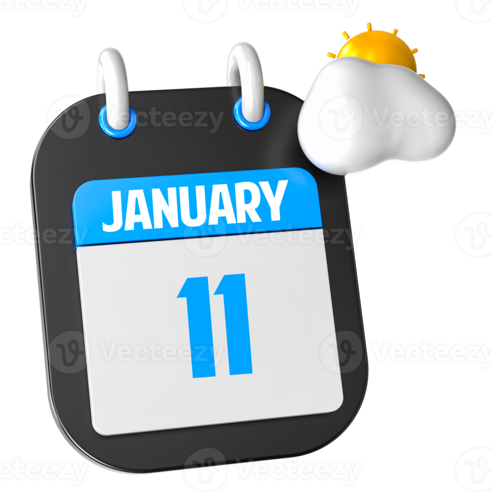 Sunny Weather 3D Illustration January Of Day 11 png