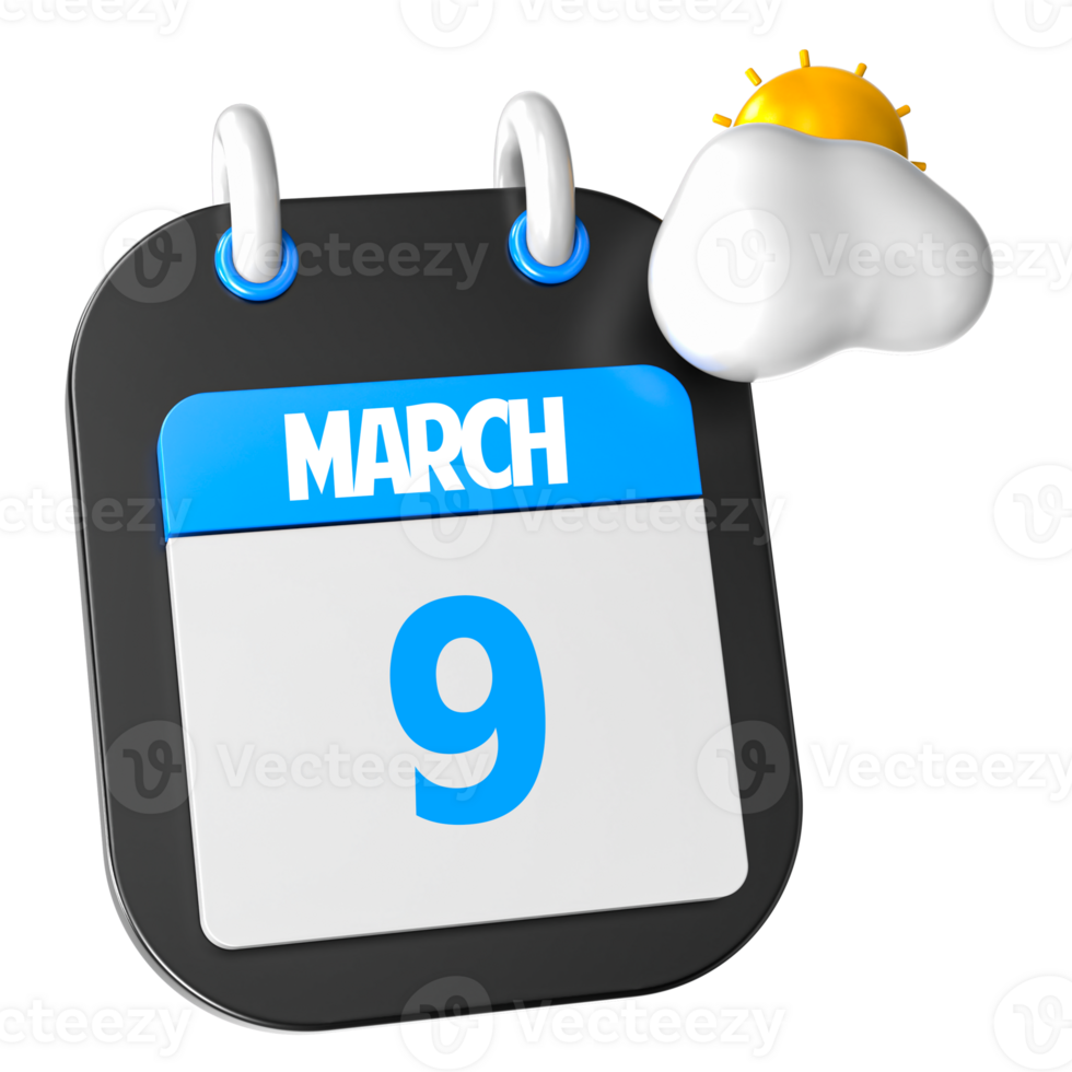 Sunny Weather 3D Illustration March Of Day 9 png
