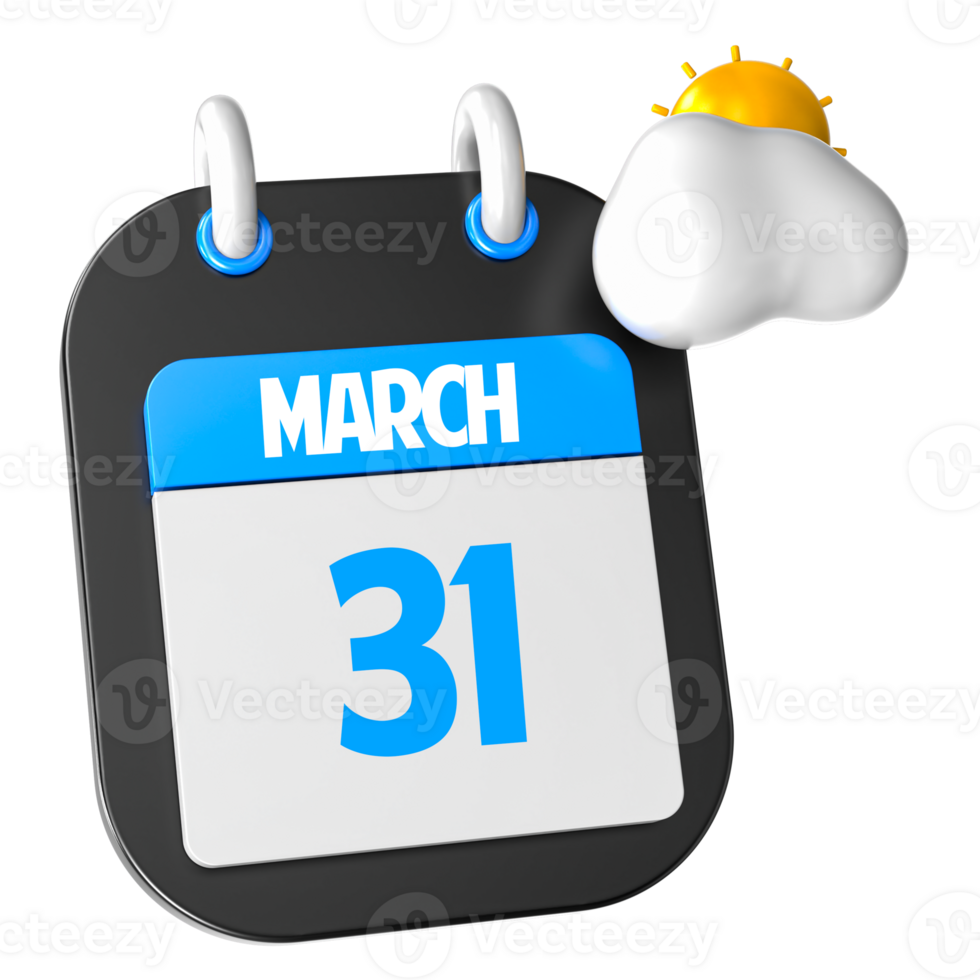 Sunny Weather 3D Illustration March Of Day 31 png