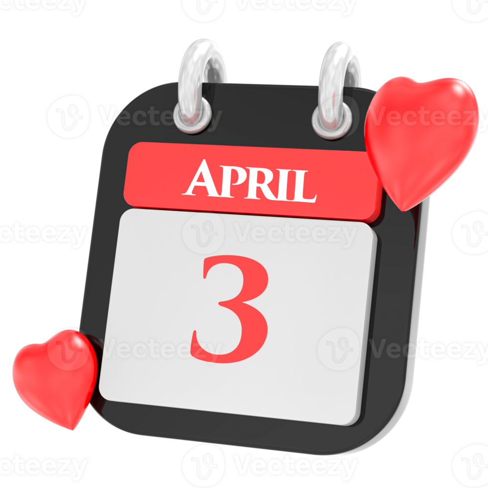 April with heart month day icon png