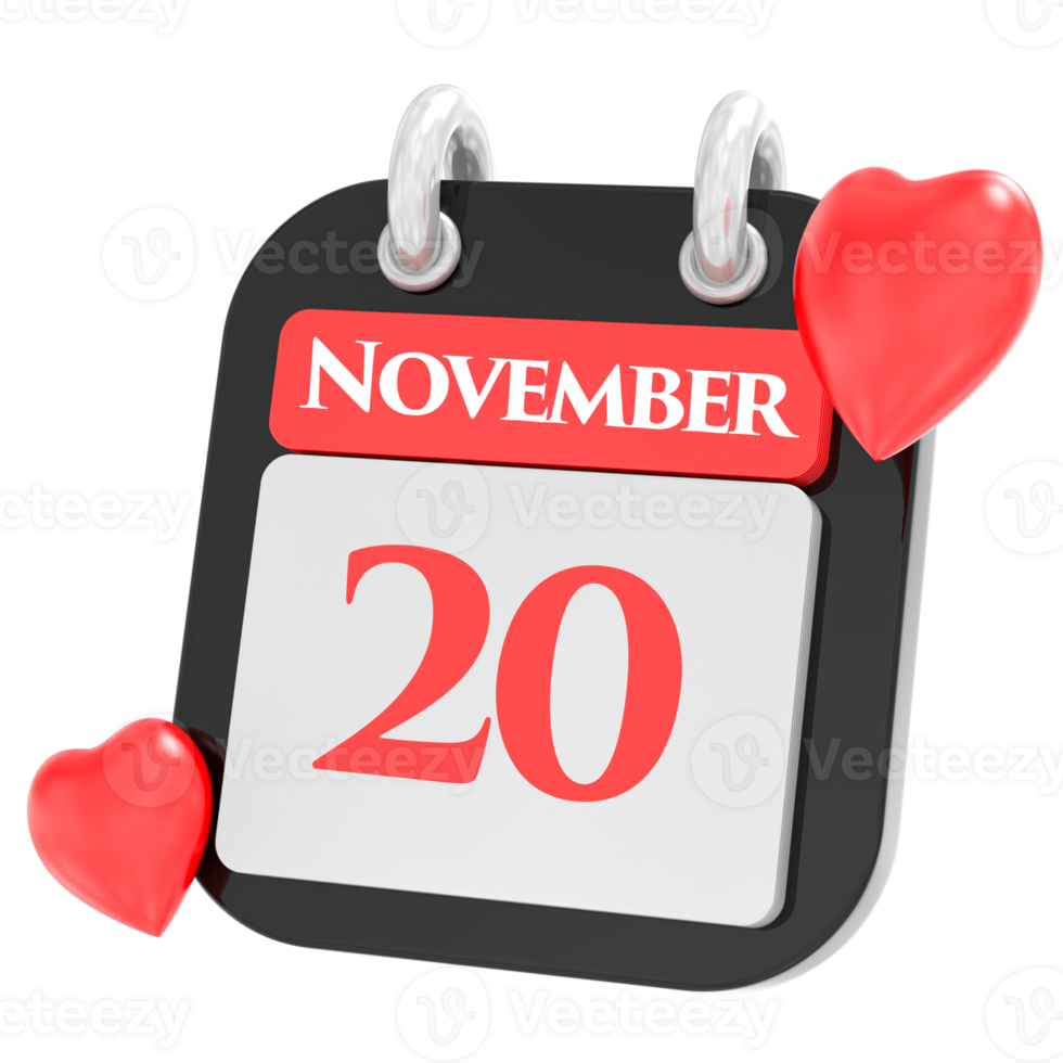 November with heart month day 20 png