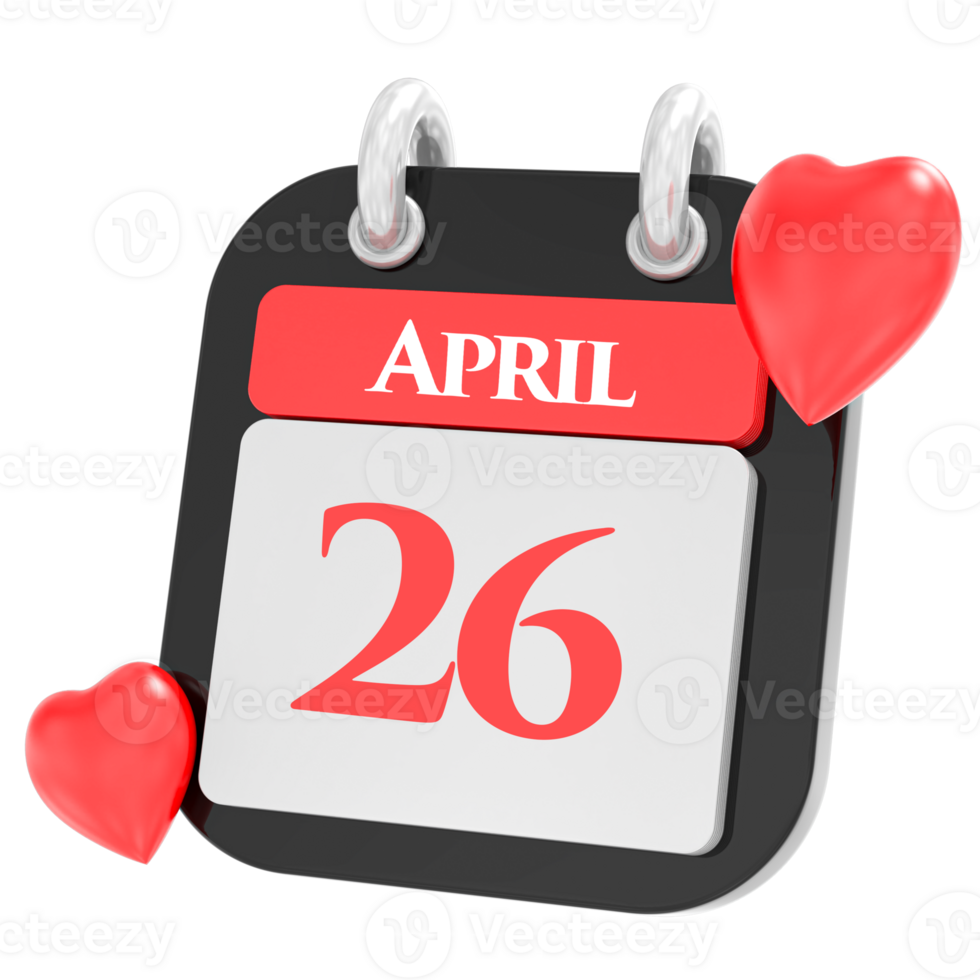 April with heart month day icon png