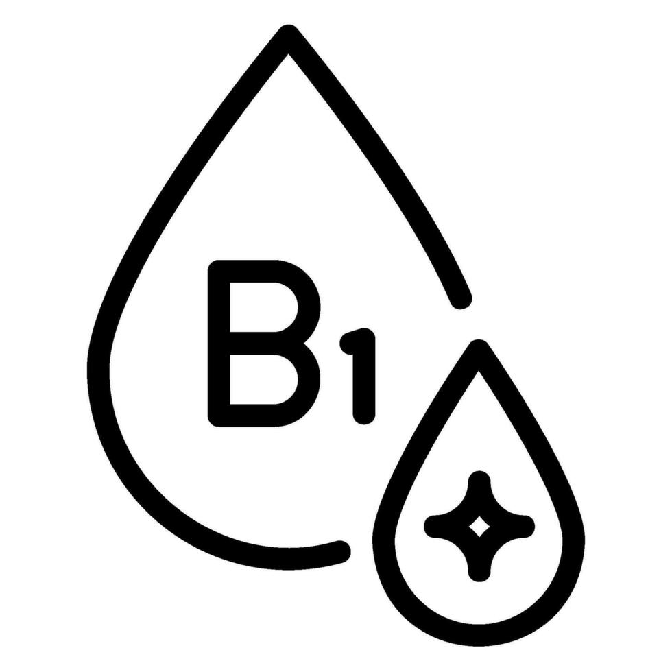 vitamina b1 línea icono vector