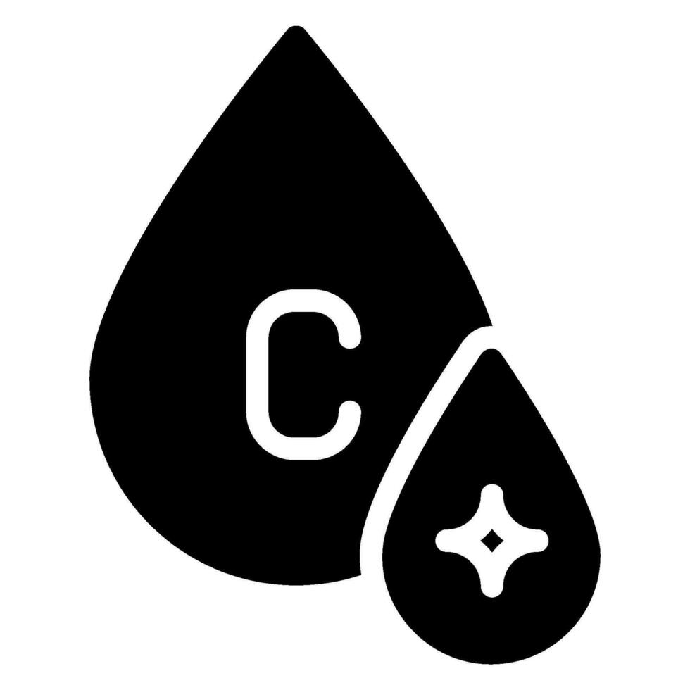 Vitamin c glyph icon vector