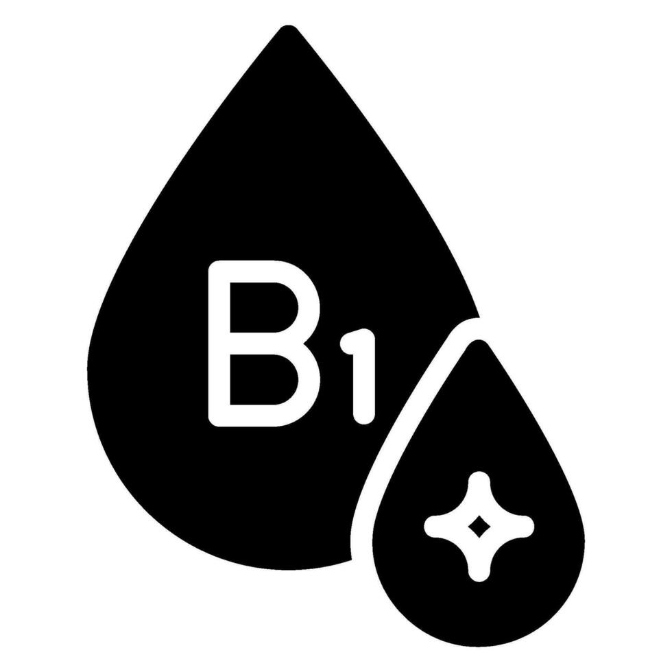 vitamina b1 glifo icono vector