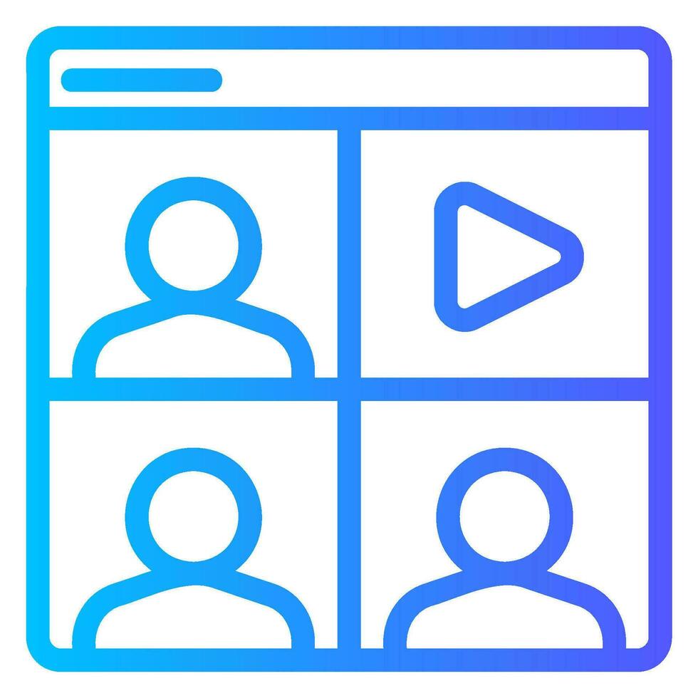 vídeo conferencia degradado icono vector