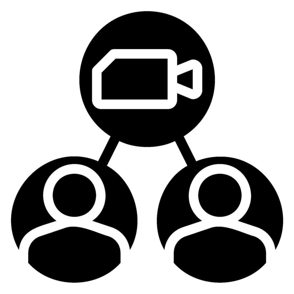 video conference glyph icon vector