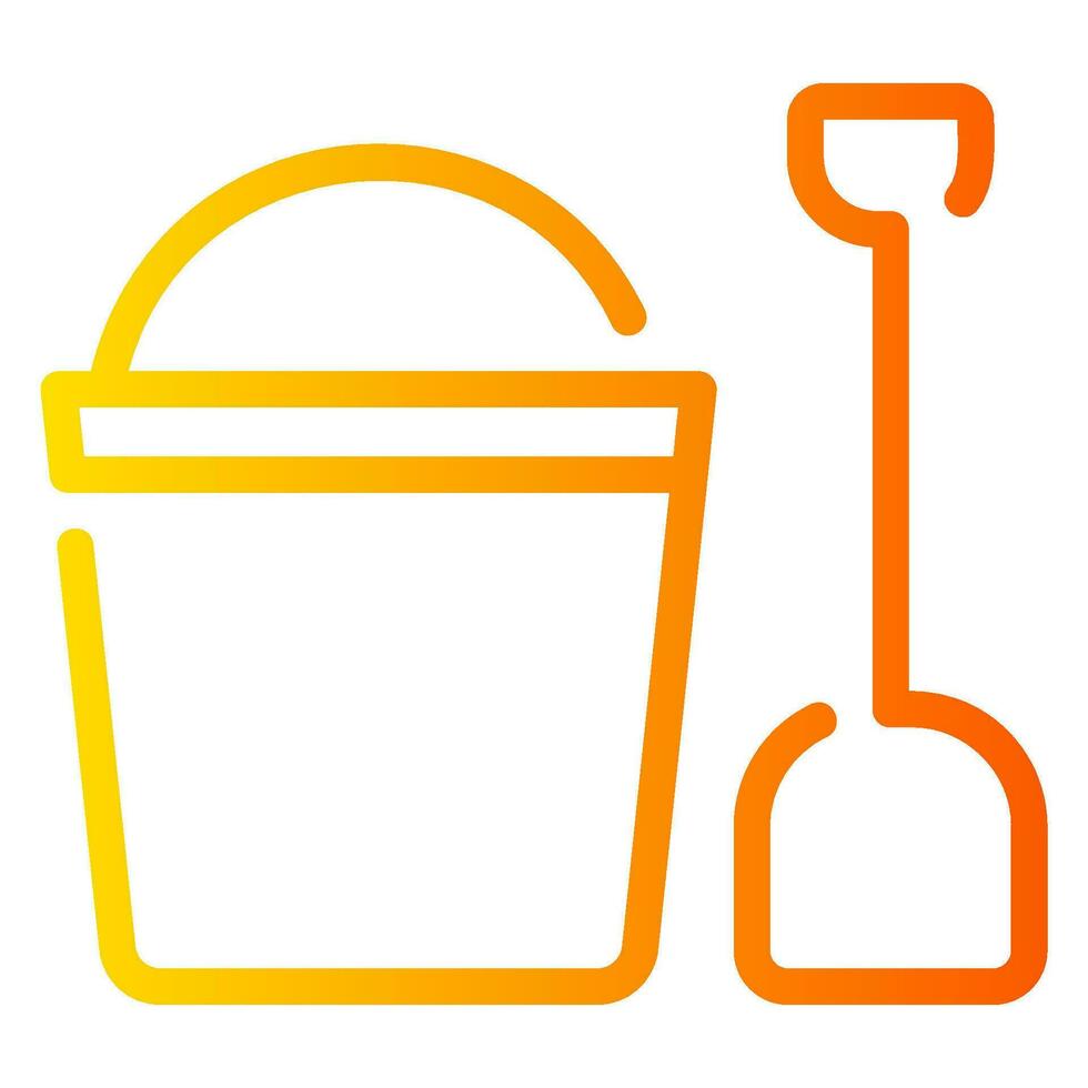 sand bucket gradient icon vector