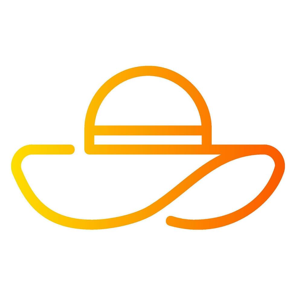 sun hat gradient icon vector