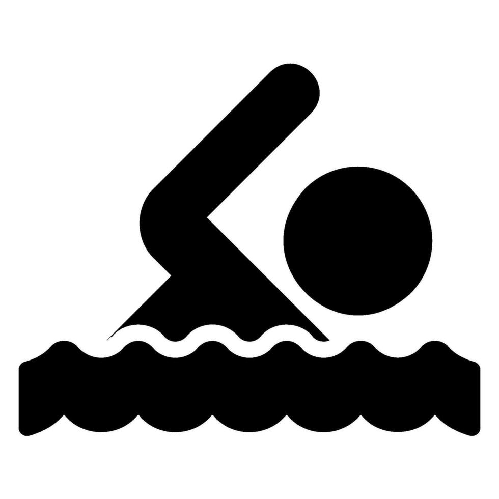 swimming glyph icon vector