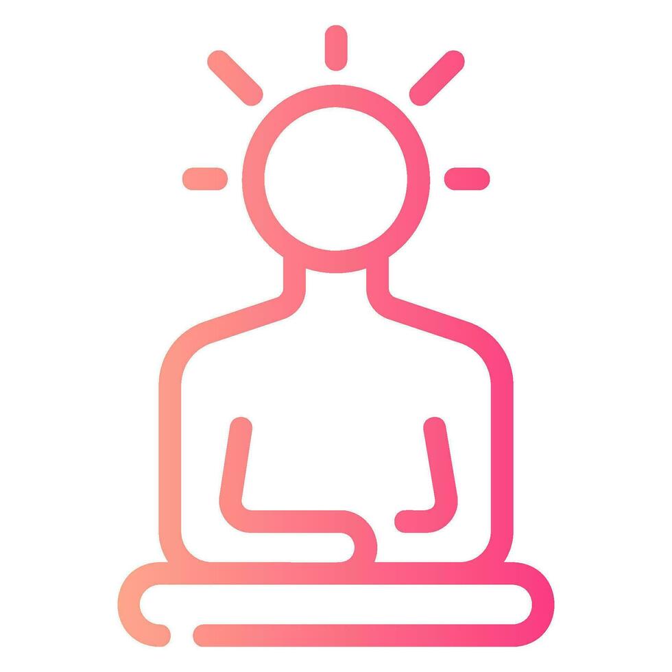 meditation gradient icon vector