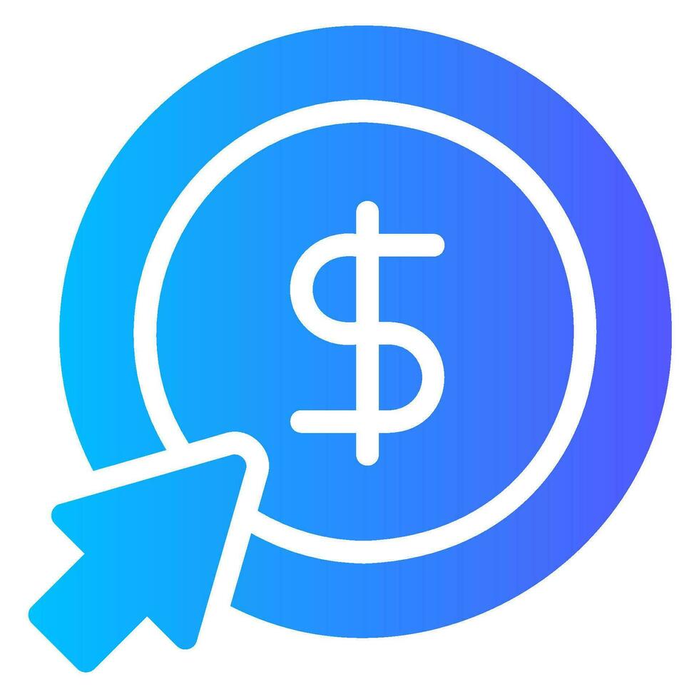 pay per click gradient icon vector
