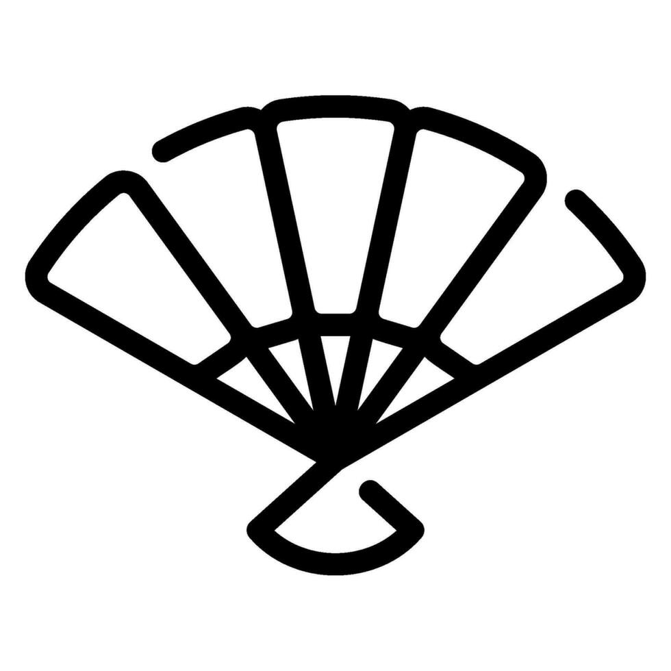 hand fan line icon vector