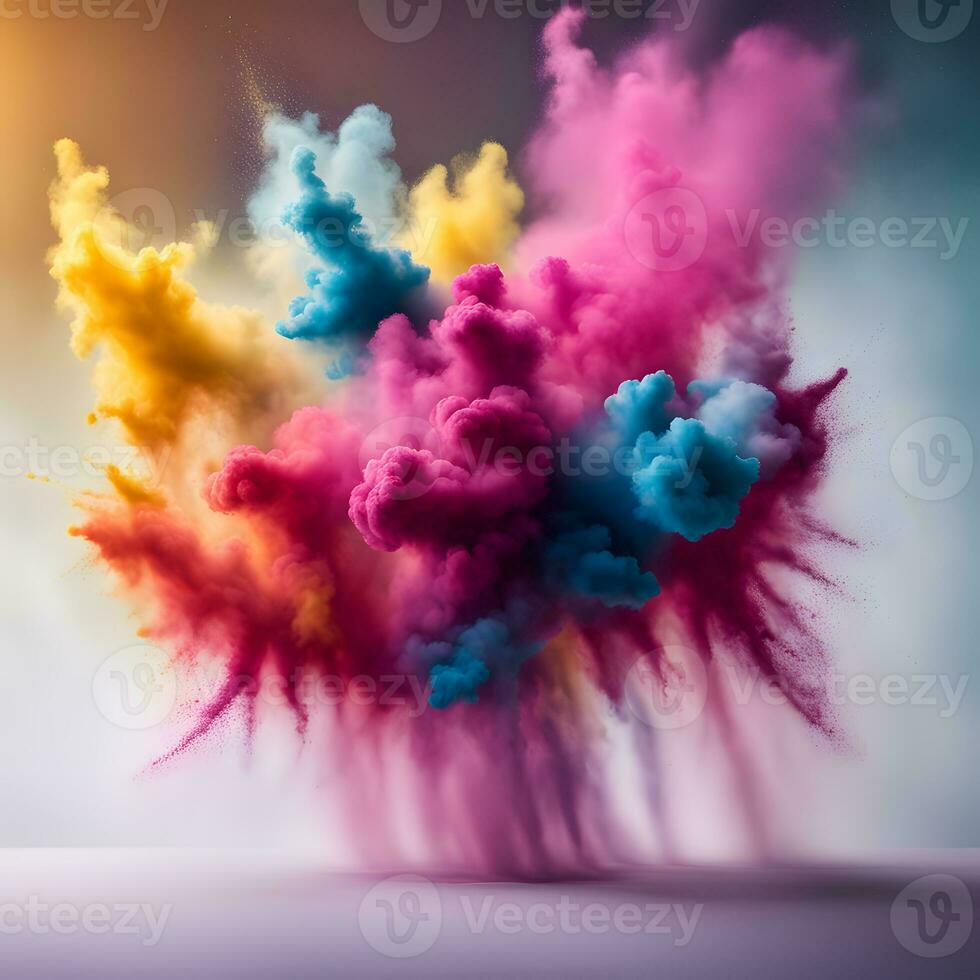 Incredible   lovely powder explosion art. Generative AI photo