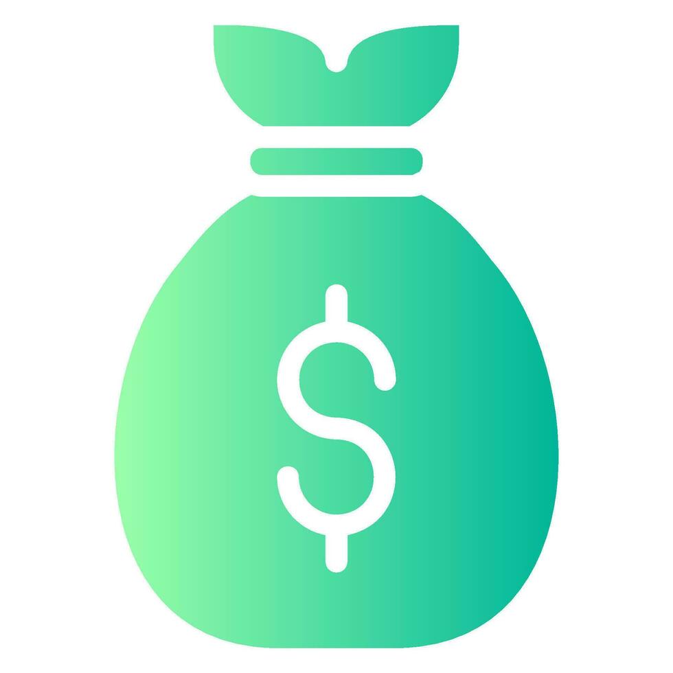 money bag gradient icon vector