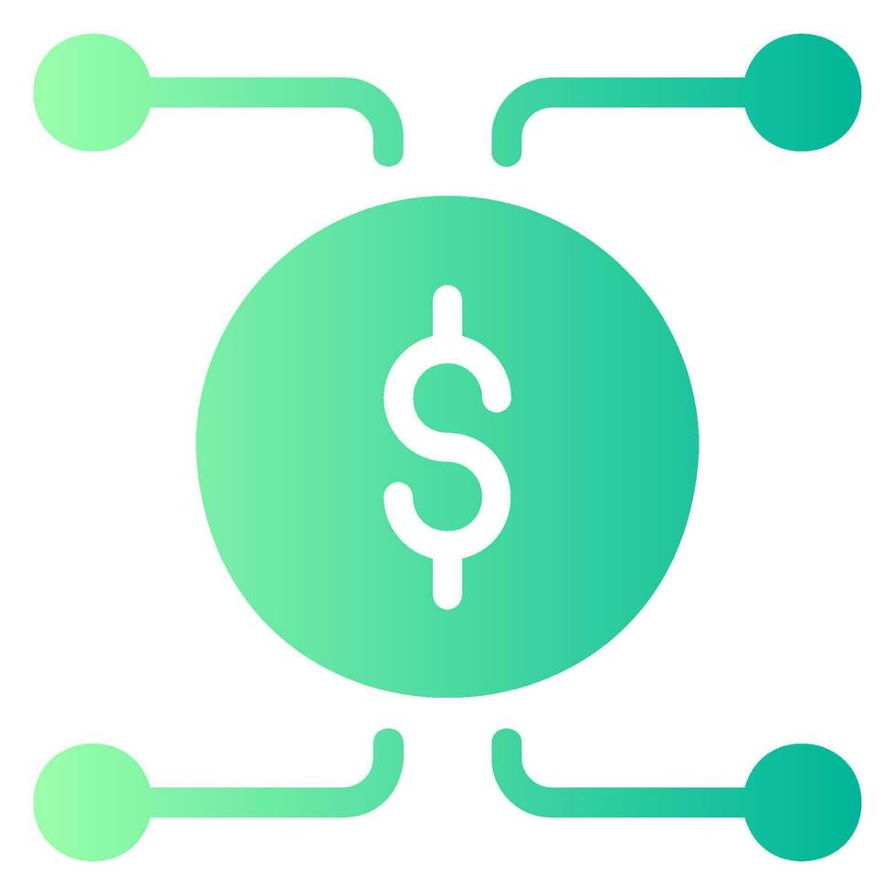 dollar symbol gradient icon vector