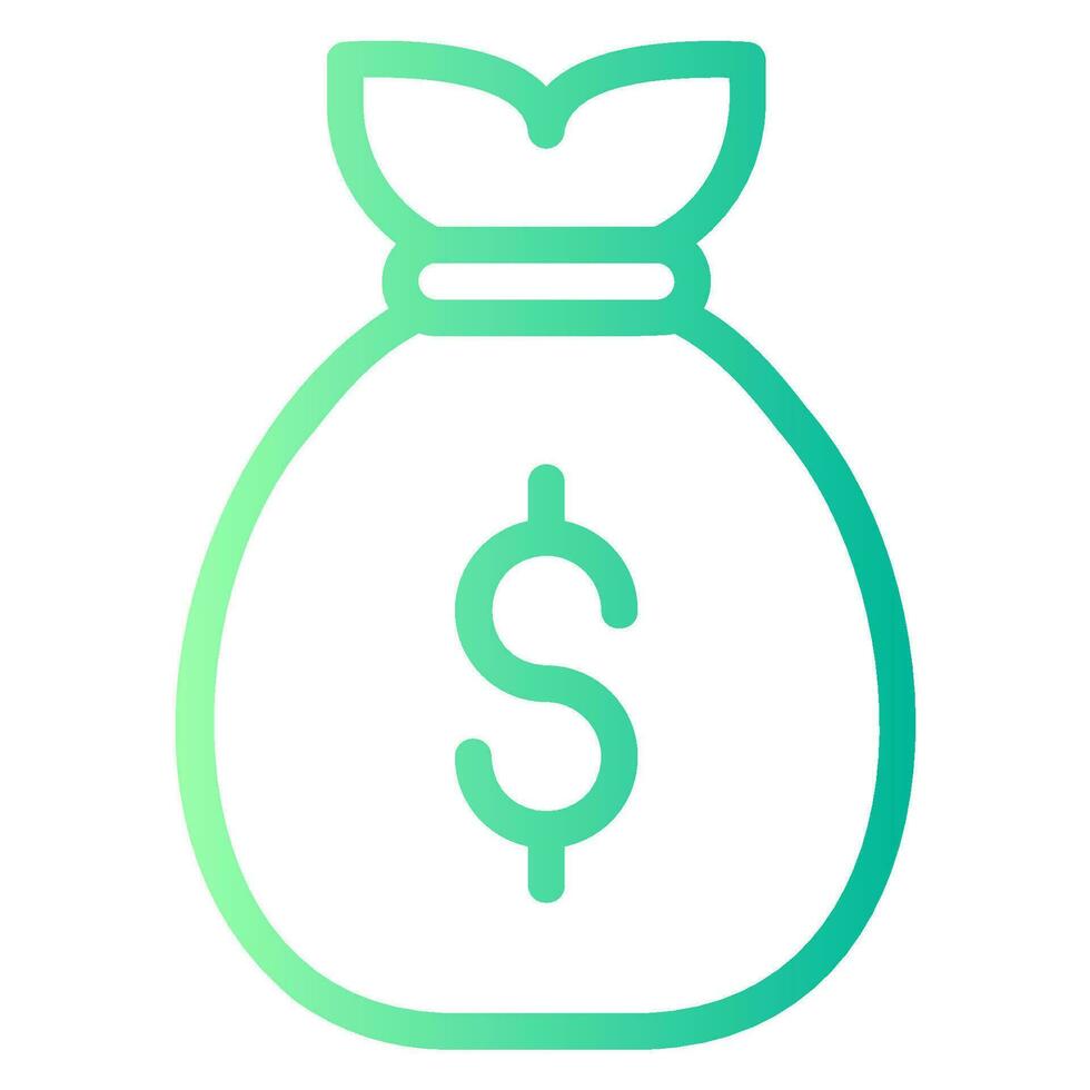 money bag gradient icon vector