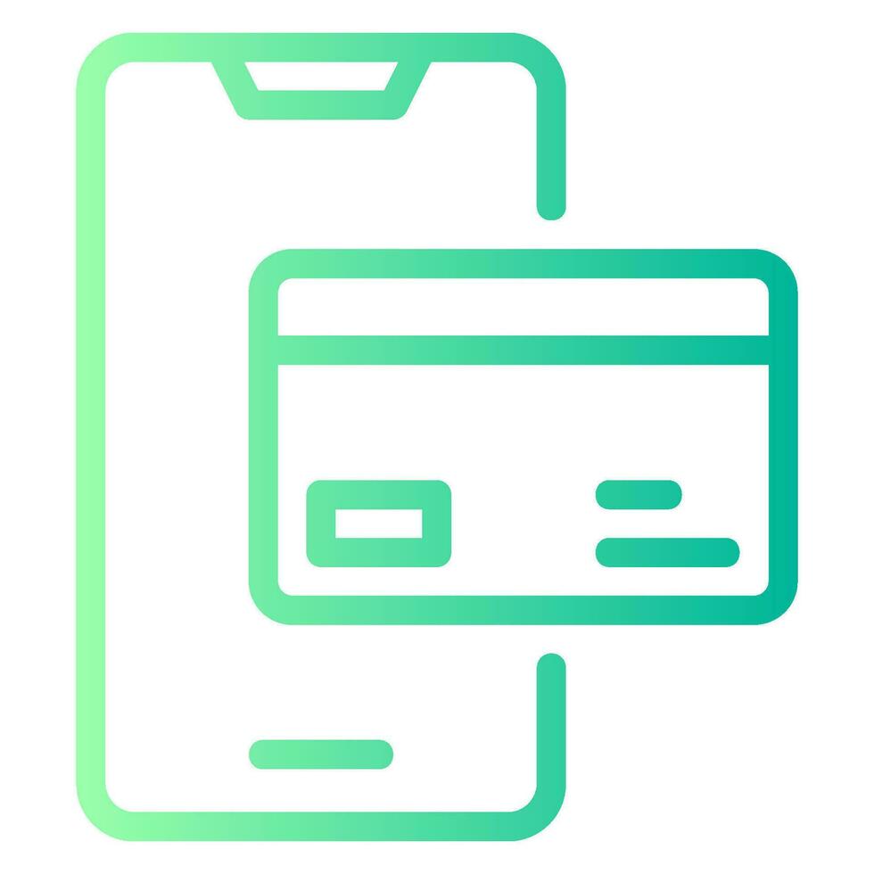 cashless payment gradient icon vector