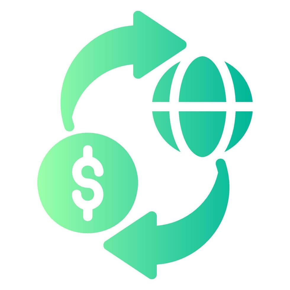 money exchange gradient icon vector