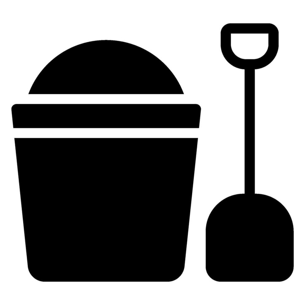 sand bucket glyph icon vector