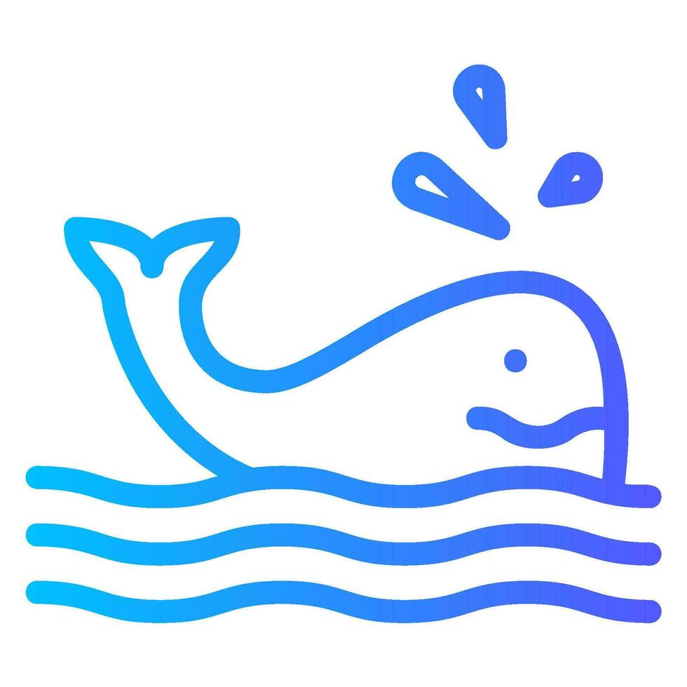 whale gradient icon vector