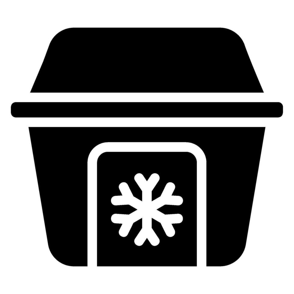 icono de glifo de caja de hielo vector