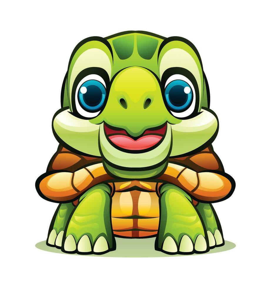 Cute turtle cartoon vector character illustration