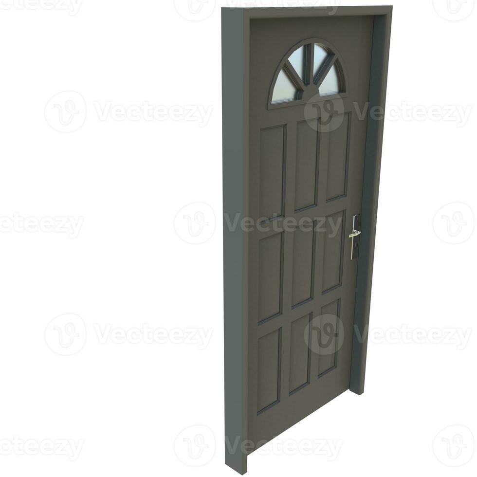 Gray door Wide-Open Access Point with Pure White Isolation photo