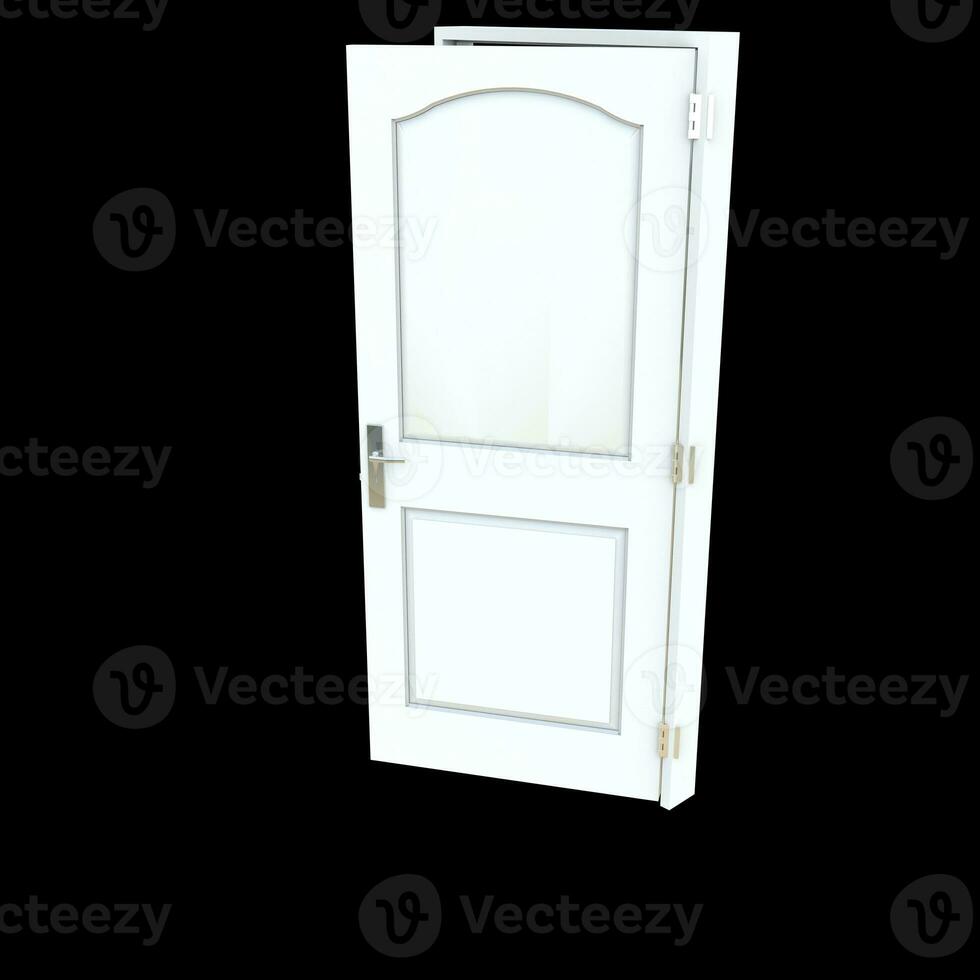 White door Unlocked Passage on Pure White Isolated Canvas photo