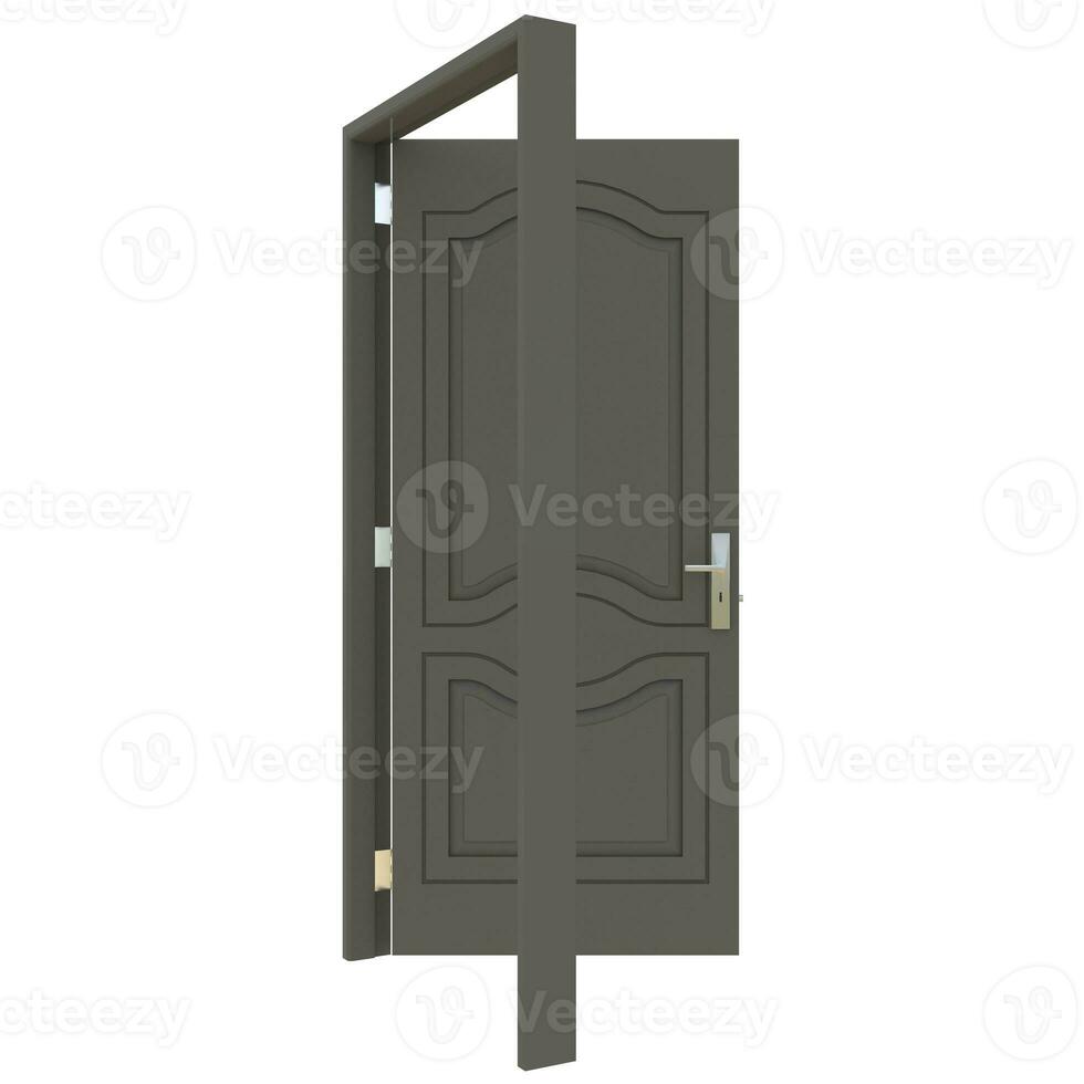 Gray door Welcoming Doorway in White Background Isolation photo