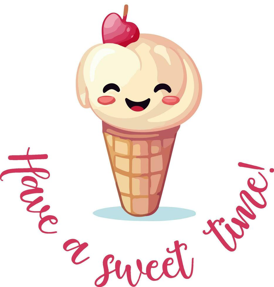 Have a sweet time ice cream themed clipart isolated on white background vector