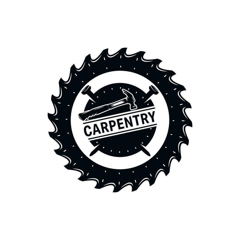 Woodwork and Carpentry Logo Design Template vector