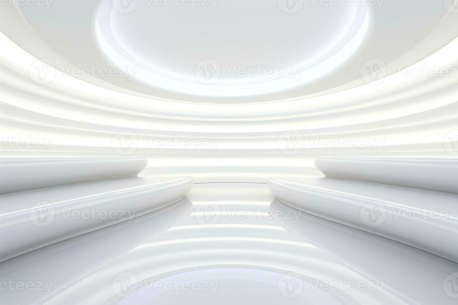 AI generated Abstract futuristic architecture background, Minimal technology white backdrop, Generative AI photo