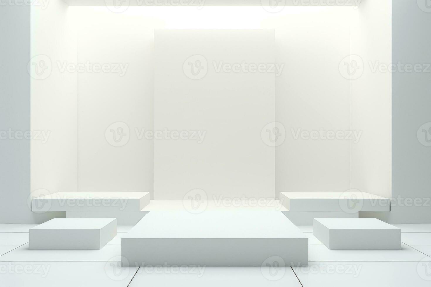 AI generated Abstract futuristic architecture background, Minimal technology white backdrop, Generative AI photo