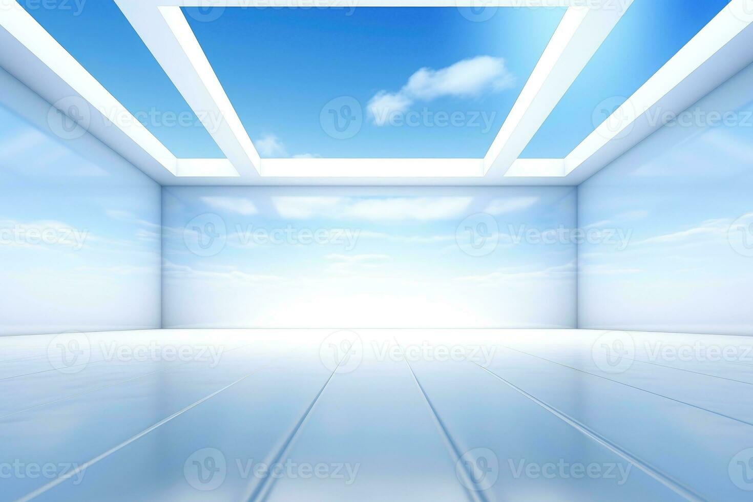 AI generated Abstract futuristic architecture background, Minimal technology white backdrop, Generative AI photo