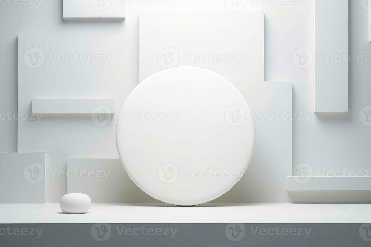 AI generated Abstract futuristic architecture background, Minimal technology white backdrop, Generative AI photo