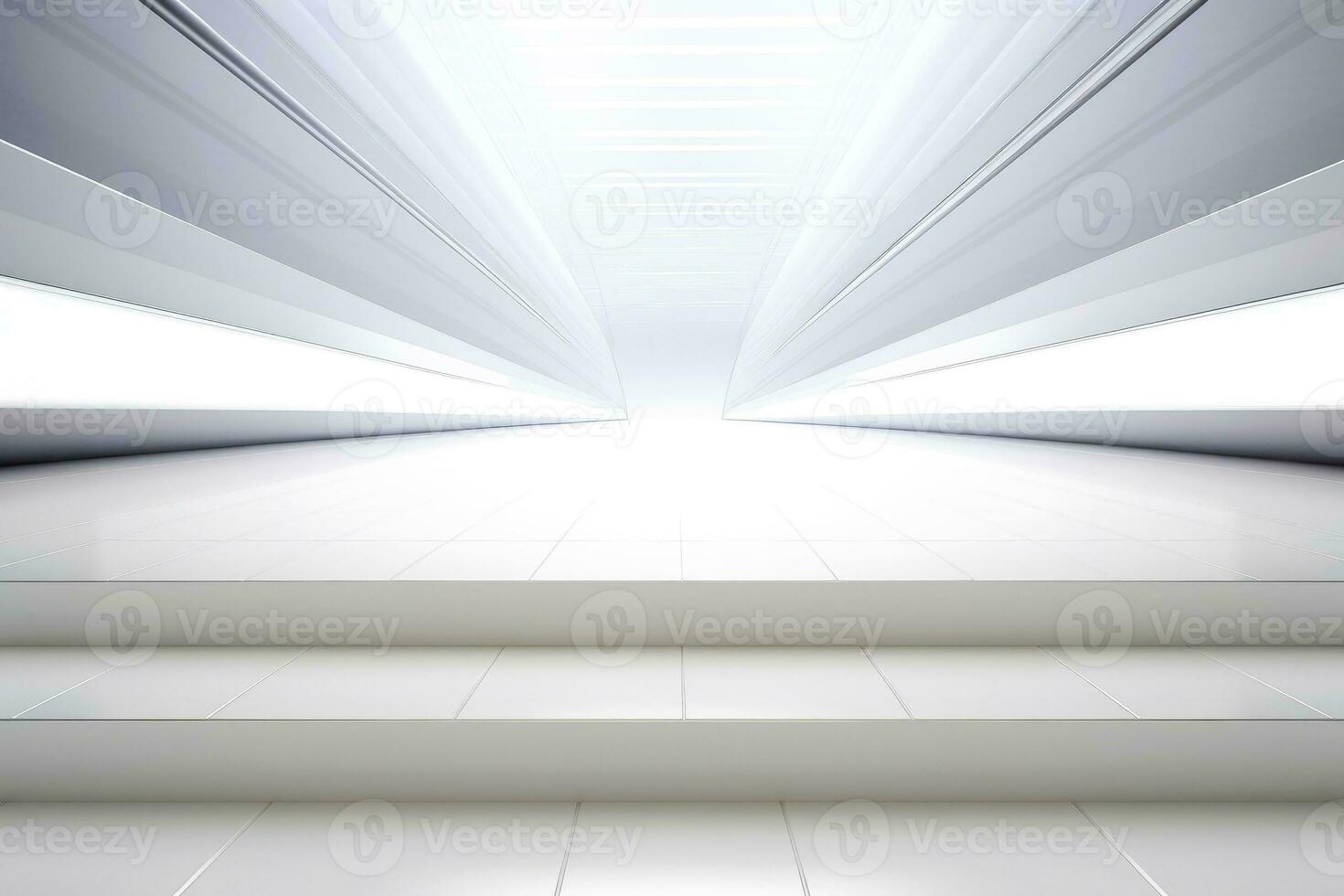 AI generated Abstract futuristic architecture background, Minimal technology white backdrop, Generative AI photo